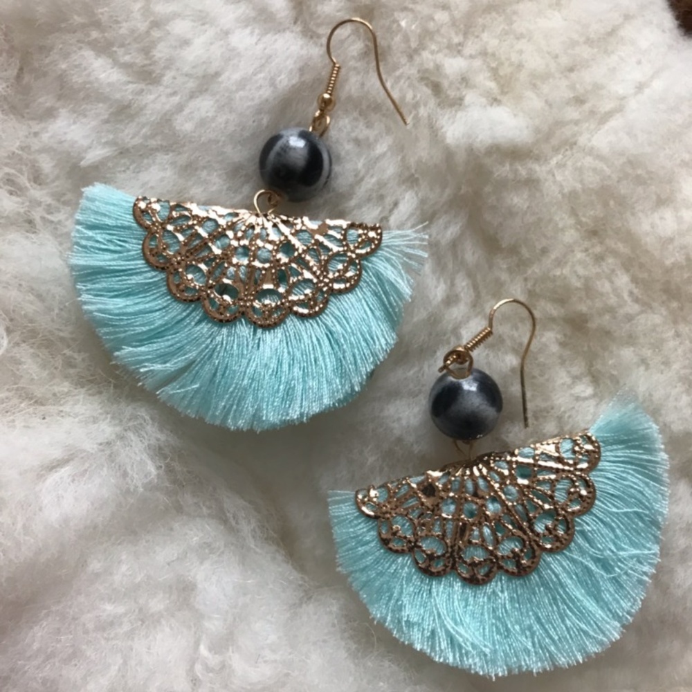 ④ for $7️⃣‼️ Tassel Earrings! Sea foam Blue